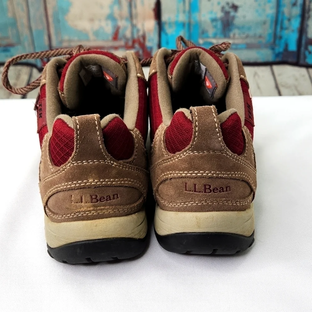 L.L Bean Womens Tek 2.5 Red/Brown 296493 Waterproof Hiking Shoes